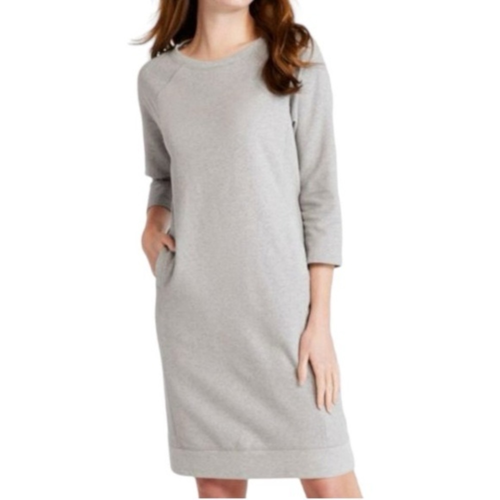 L.L. Bean Light Gray Long Sleeve Dress